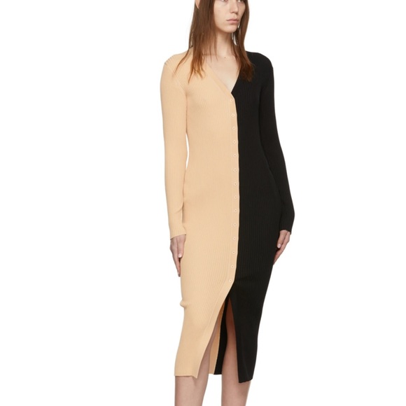 STAUD Dresses & Skirts - STAUD Shoko Dress Black and Tan